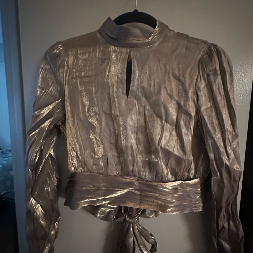 Nasty Gal Metallic Sheen Top